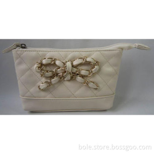 PU Cosmetic Bag with Quilting Design for Promotional, Nylon Zipper for Closure